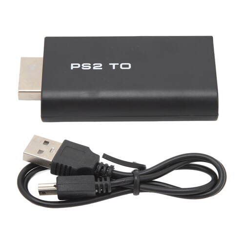 Compatível com conversor PS2 para HD 5V 1080P ABS. Adaptador de interface multimídia compatível com consoles, monitores e televisores. 1