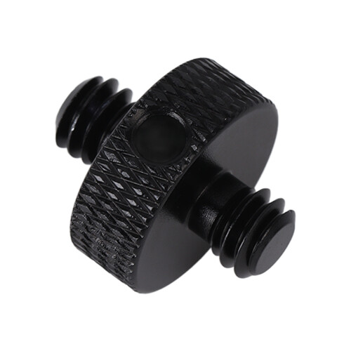 Adaptador de rosca macho de 1/4" para câmera, compatível com tripés, gaiolas e cabeças de bola. Preto. 1