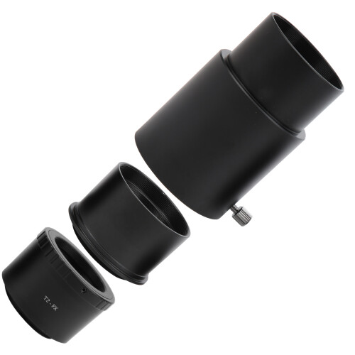 Tubo de extensão para ocular de 2 polegadas (60 mm) para telescópio astronômico e conjunto de anéis adaptadores compatível com T2-FX 2