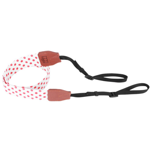 Dots Digital Camera Shoulder Straps General Adjustable PU Leather Cameras AccessoryWhite  Background Red Dots 1