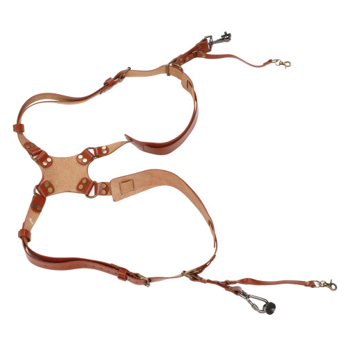 Camera Harness Strap Leather Double Shoulder Camera Strap Harness Accessories Compatible With Digital Camera SLR Camera X Type, Brown 2