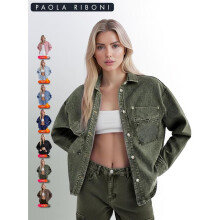 (Army Green, M) Women's Plain Drop Shoulder Denim Jacket, Casual Outerwear With Pockets For All Seasons