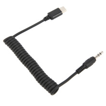 PULUZ 3,5 mm TRRS mannelijk naar Type C mannelijk audioadapter voor live microfoons met spiraalkabel
