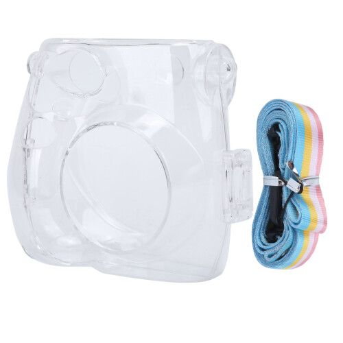 Estojo protetor transparente de cristal, bolsa para câmera em PP com alça de ombro ajustável, compatível com Instax Mini 7+. 2