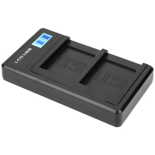 Draagbare camera-acculader compatibel met NB-6L USB-camera-dubbellader met LCD-display 2