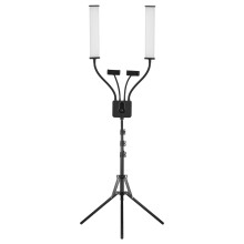 LED-videovalo 3200K-5600K säädettävällä värilämpötilalla ja täytevalolla, jossa metallinen valoteline