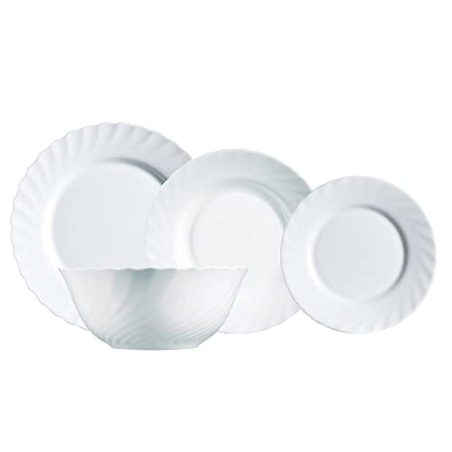 Porcelain Dinner Set 19 Piece Luminarc Kitchen Dinnerware Service Plate Ceramic