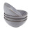 Modern Chic Ribbed Ceramic Stoneware Dinnerware Bowls Set of 4 - Slate Grey 1