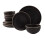 Gibson Home Rockaway Round Stoneware Dinnerware Sets, Service for 4 (12pcs), Black 1