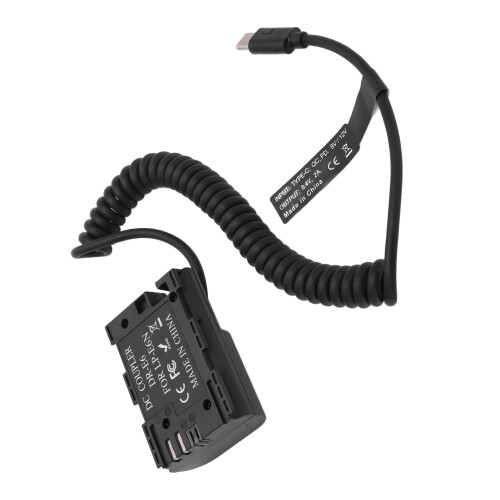Type C LPE6 Full Decoded Dummy Battery DC Coupler Power Adapter Compatible With 5D4 6D2 7D Camera 2