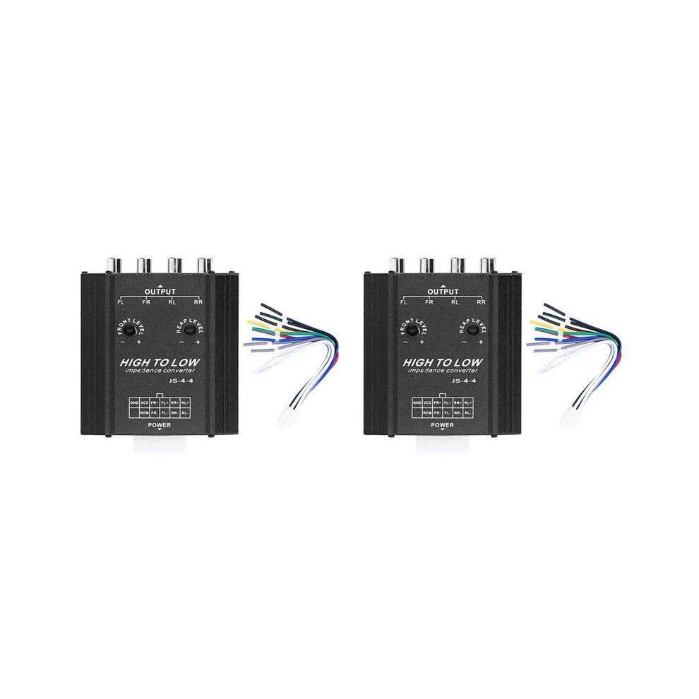 2X 12V 4 Channel Car Audio Converter For Rca High To Low Car Stereo Radio Speaker Frequency Filter 6033968538937