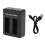 Caricabatterie doppio per action camera con porta USB Type-C e Micro USB, compatibile con action camera. 2