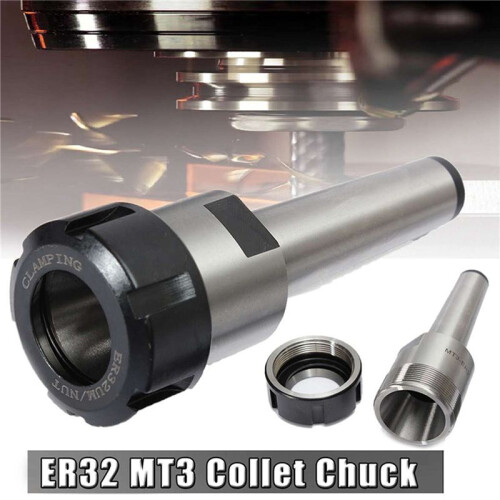 2X High Precise MT3 ER32 M12 Collet Chuck Handle Morse Milling Chuck Handle 2