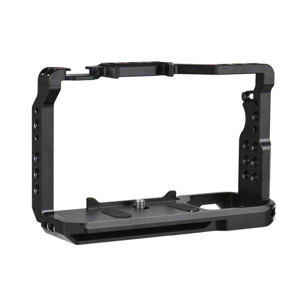 Andoer Camera Cage Aluminum Alloy Camera Video Cage With Cold Shoe Mounts Numerous 1/4 Inch Threads Replacement Compatible With Sony A7c Camera 3519341376110