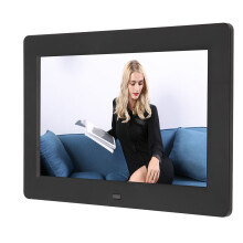 8-inch digitale fotolijst met achtergrondmuziek, videospeler, beeldvoorbeeldfunctie, 1080p digitale lijst, 100-240V, zwarte Amerikaanse stekker.