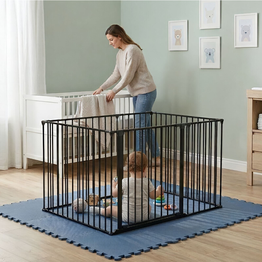 New Safetots (, 72 X 105Cm) Play Den, 70Cm High, With Soft Foam Play Mat Black