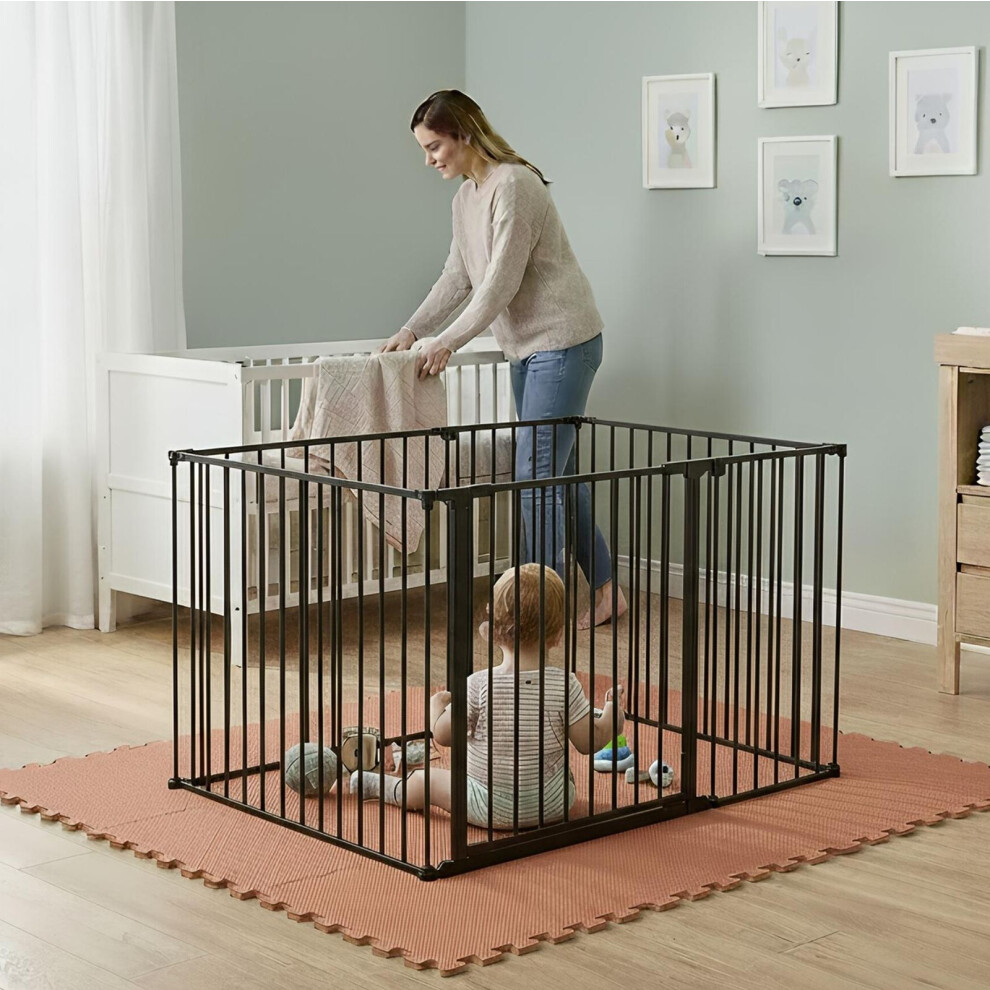 (, 72 X 105Cm) Play Den, 70Cm High, With Soft Foam Play Mat Black Safetots