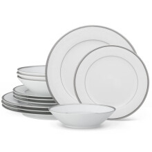 Noritake Regina Platinum 12-Piece Set, Service for 4 in White