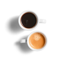 Stylusella 2.5 oz / 75 ml Pure White Ceramic Espresso Cups, Set of 2, Demitasse Espresso Mugs