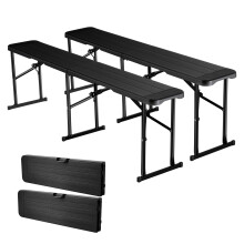 VEVOR Plastic Folding Bench, 6 ft Portable Bench for Outdoor Picnic Party Camping Dining, Foldable Smooth HDPE Seat for Garden Soccer Multipurpose