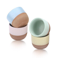 Yitexin Double Espresso Cups Set of 4, 4 OZ/120 ML Handleless Espresso Mugs, Glazed Demitasse Cups Small Cute for Cappuccino Coffee Machine Tea