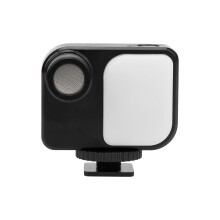 2-in-1 LED-camera- en videolamp met microfoon, draagbare lamp, compatibel met vloggen en videoconferenties