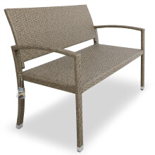 CASARIA? 2 Seater Poly Rattan Garden Bench | 320kg Load Capacity | Water and UV-Resistant | Outdoor Patio Terrace Balcony Seating Furniture Love Seat