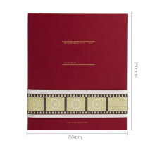Fotoalbum met transparante folie en luchtdichte afsluiting, grote capaciteit, ideaal als doe-het-zelf cadeau voor familie, bruiloft of jubileum, rood