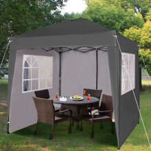MCC@home Premier 2x2m Waterproof Pop-up Gazebo with Silver Protective Layer Marquee Canopy (WS) (Grey)