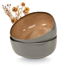 Moritz & Moritz Organic Serving Bowls Set Beige - 2 x Large Bowls Made of High-Quality Stoneware, Modern and Timeless, Microwave & Dishwasher Safe -