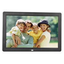 12 inch 1280*800HD digitale fotolijst met wekker, speler en afstandsbediening, zwart