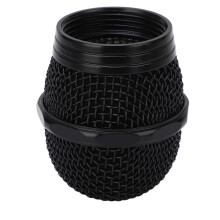Grade de malha para cabeça de microfone esférica em aço inoxidável, substituição da capa de malha para microfone, preta.