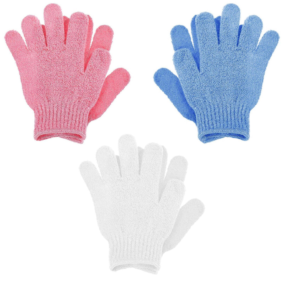 Fogcosy 6 Pcs Exfoliating Gloves, Bamboo Shower Gloves, Bamboo Exfoliator Mitt Body Scrub Exfoliating Washcloths Scrubbing Glove For Shower, Spa, Massage And