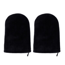 2 Pcs Black Tanning Mitt,Washable Reusable Fake Tan Mitt,Soft and Comfortable Tanning Mit,Double-Sided Self Tan Mitts,for Sunbathing,Bath,Sunscreen