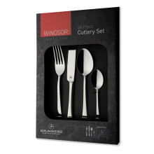 Grunwerg Windsor 24-Piece Boxed Mirror Cutlery Set 24BXWDR, 18/0 Stainless Steel