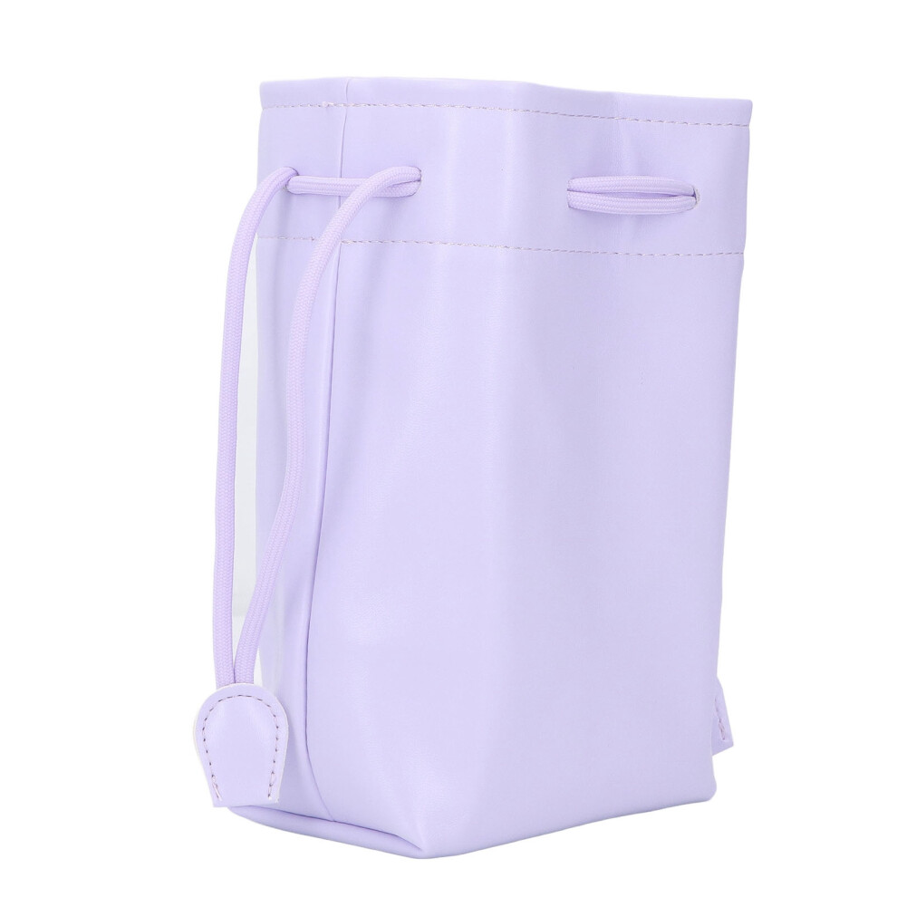 Pu Leather Drawstring Pouch Bag Portable Waterproof Universal Instant Camera Film Printer Storage Organizer Purple 3123225004527