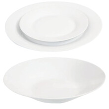 Reldor 12-Piece Porcelain Round Dinnerware Set for 4 ? Includes 4 Dinner Plates, 4 Side Plates & 4 Bowls, Plain White ? Durable, Dishwasher Safe,