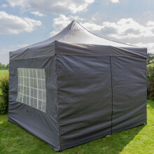 JSH Rapid Pop Up Gazebo 3m x 3m | Garden Party Marquee Picnic Tents | Double Waterproof Silver PU Coated Layer Roof | Complete with Heavy Duty Carry
