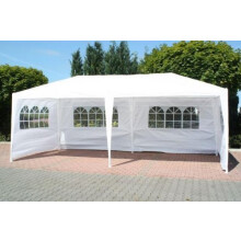 FoxHunter Waterproof 3m x 6m PE Gazebo Marquee Awning Party Tent Canopy White 120g PE Power Coated Steel Frame
