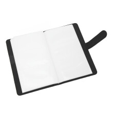 Fotomap van 7,6 cm (3 inch) van zwart vilt, fotoalbum met transparante vakjes voor pasjes en foto's, opbergmap met een capaciteit van 96 stuks.