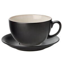 Utopia Tableware Utopia Barista Cappuccino Cup & Saucer Almond 12oz / 340ml | Porcelain Cups & Saucers