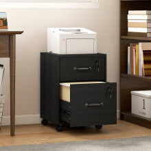 HOMCOM Roll File Cabinet with Drawer, Organiser Letter Size, Black