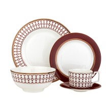 20 pcs Bone China Porcelain Dinnerware Set, Elegant Dinner Set, Service for 4. Dinner Plates, Soup Plates, Flat Plates