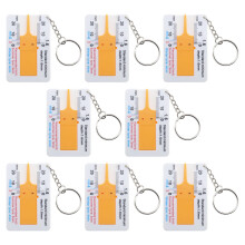 YINETTECH 8PCS Tyre Tread Depth Gauge 0-20 mm Tire Ruler Portable Tyre Tread Checker with Keychain for Car Motorcycle Truck Caravan Trailer Wheel