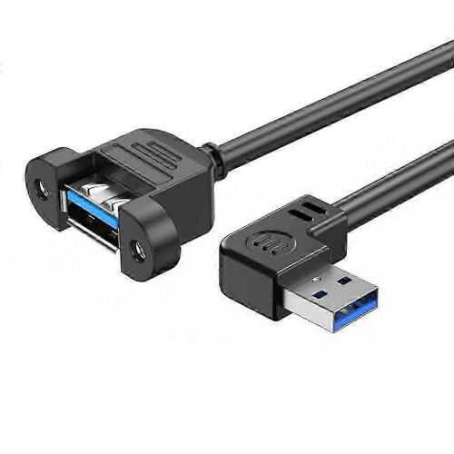 (2m Left) USB 3.0 Extension Cable USB 3.0 Male to Female With Screw Panel Mount for PC