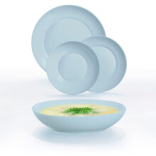 Luminarc Apy Paradise Blue Opal Dinnerware Set 18 Pieces - 6 People Opal Microwave Safe Refrigerator Stackable