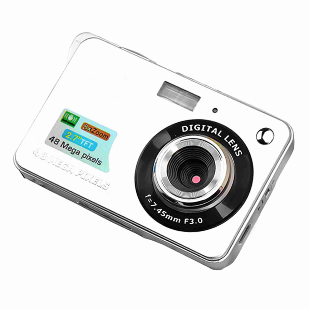 Digital Camera Mini Pocket Camera 48Mp 2.7 Inch Lcd Screen 8X Zoom Smile Capture Anti-Shake With Battery 3657349428650
