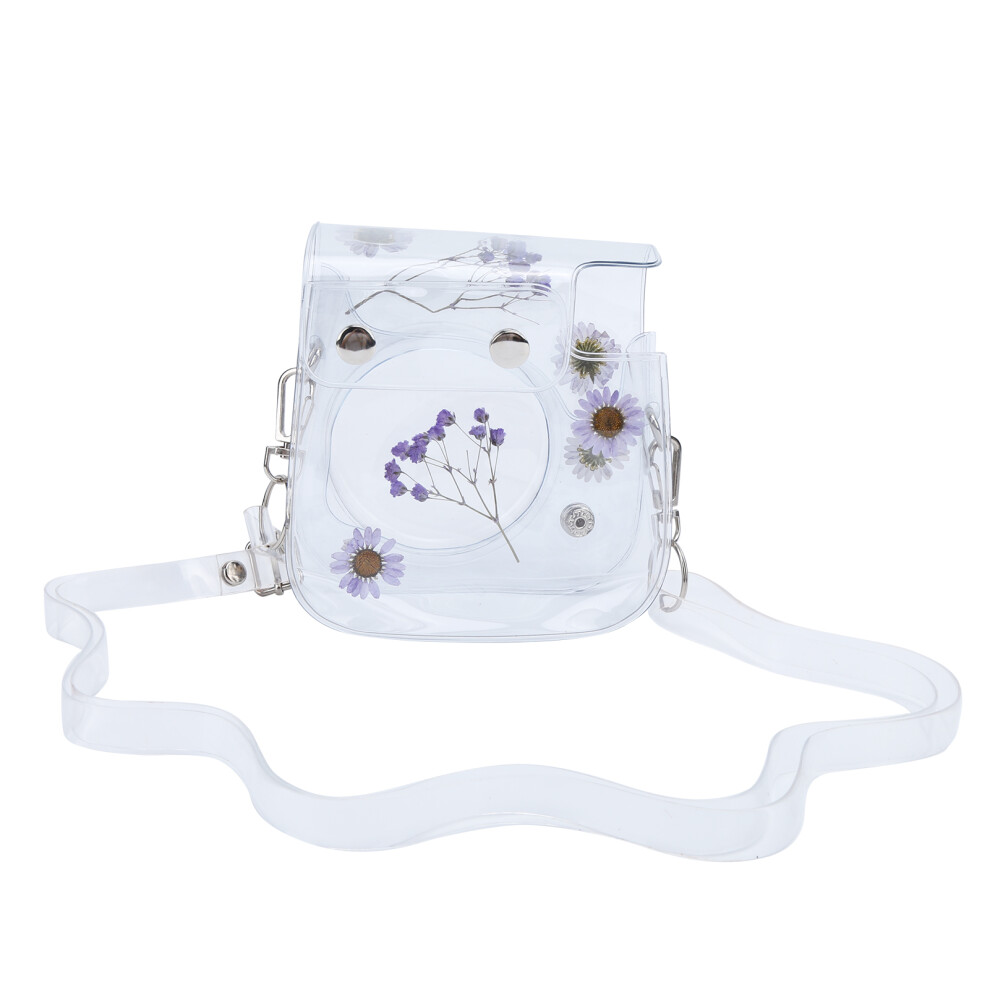 Transparent Camera Case Pvc Storage Bag With Adjustable Shoulder Strap Compatible With Instax Mini 11 Protectionpurple 3549265542780