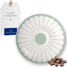 Villeroy & Boch - Fleur vert Coffee Cup Saucer Green, Dishwasher-Safe, Microwave-Safe, Porcelain Coaster for Coffee and Tea, Small Serving Platter,