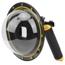 TELESIN Fisheye Sphere duikgezichtsscherm met waterdichte behuizing, compatibel met GoPro Hero9 actiecamera